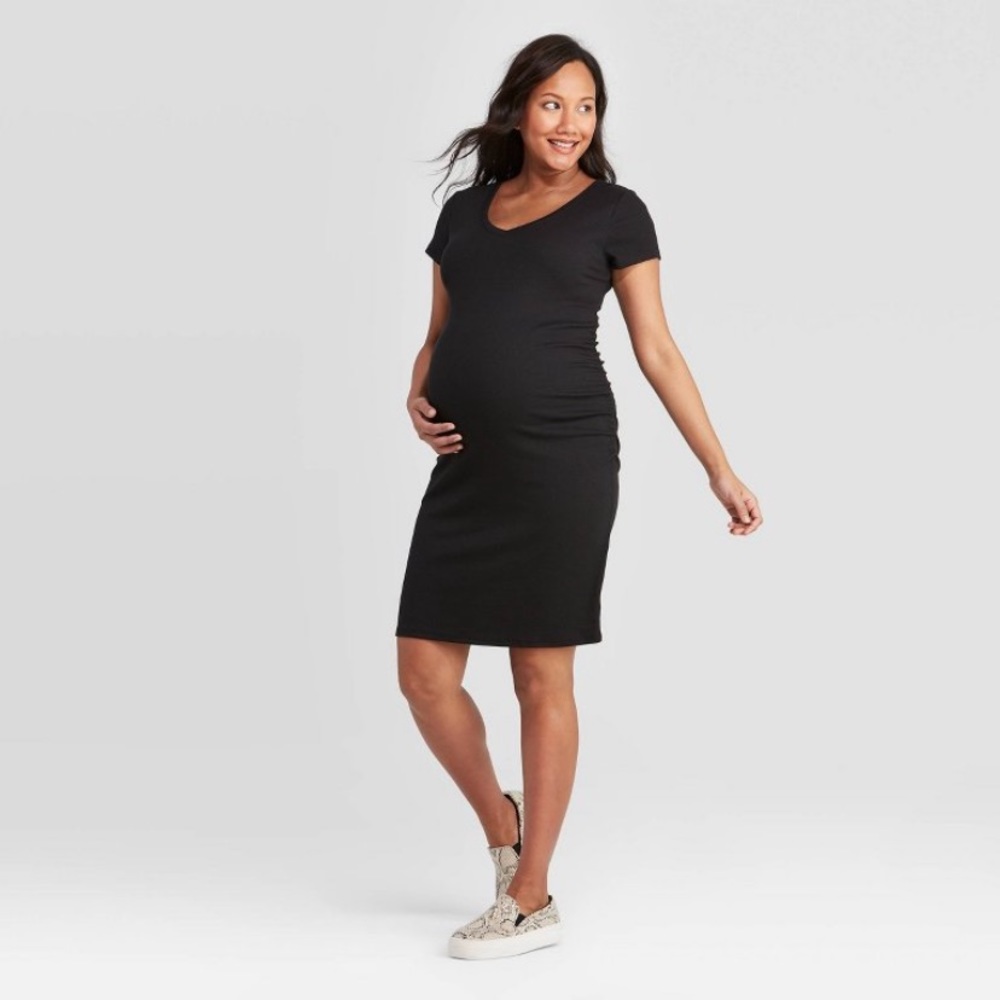 Short Sleeve Rib T-Shirt Maternity Dress